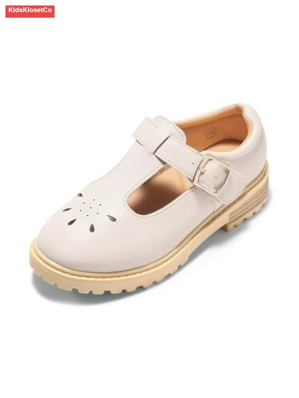 Girls Mary Jane Loafers T-Strap Flats Faux Leather Chunky Platform School